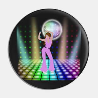 Brown Disco Chick Pin