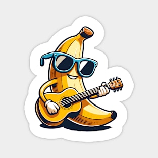 Banana Playing Guitar Magnet