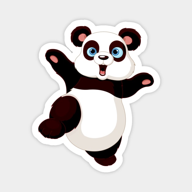 High Kicking Panda bear cartoon Magnet by pickledpossums