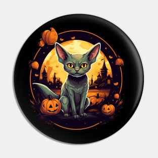 Devon Rex Cat Cat Halloween, Cat Lover Pin