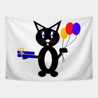 BLACK Party Cat Tapestry