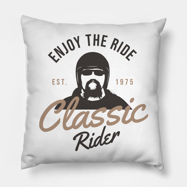 Classic Rider Vintage Motorcycle Tee | Timeless Bike Pillow by medabdallahh8