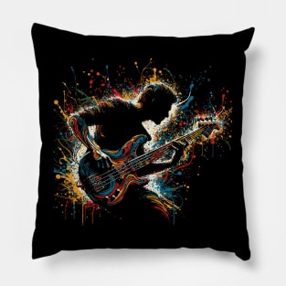 Bass Guitar Player Pillow