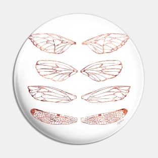 Insect Wings Rose Gold - Butterfly, Moth, Cicada, and Dragonfly Pin