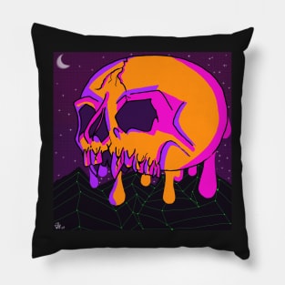 Cyber Goth Lofi Skull Pillow