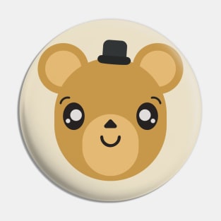 Cute Bear Cub With Hat Pin