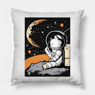 Catronaut Cat Astronaut Deep In Space Cosmic Cat Science Pillow