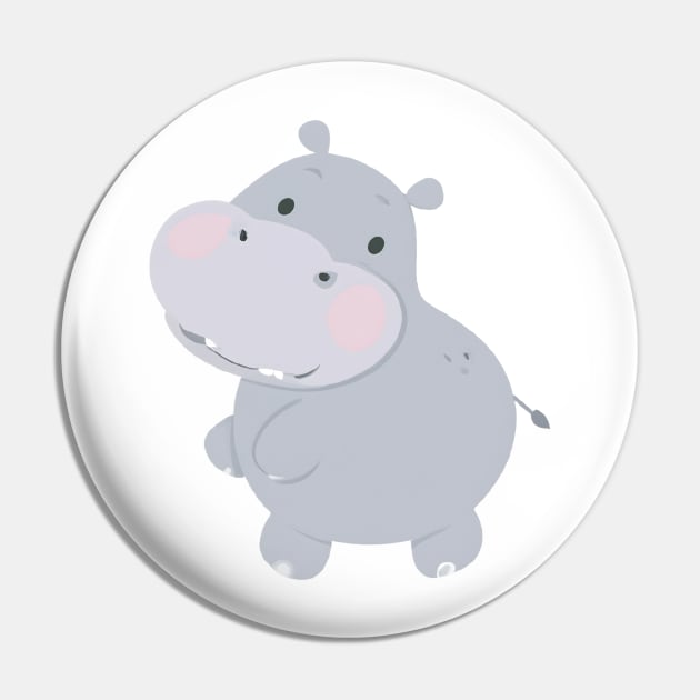 Cute Baby Hippo Pin by Zenflow