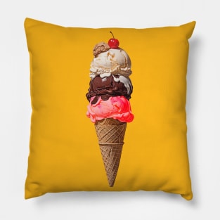 Ice Cream Come 3 Scoops Pillow