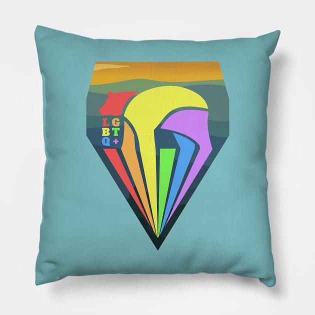 LGBTQ Bear Pillow by nonbeenarydesigns