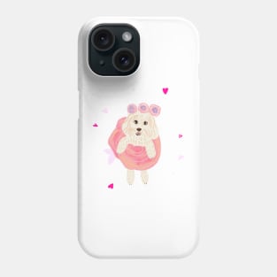 Rose Dress Cute Maltipoo Dog Phone Case