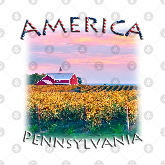 America - Pennsylvania - Fall colours with Winery by TouristMerch