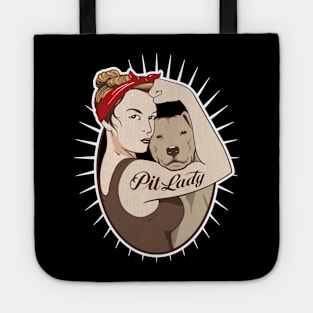 Pit Lady Gift T-shirt For Lover Pitbull Tote