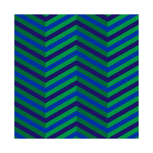 Blue and Green Stripe Design T-Shirt