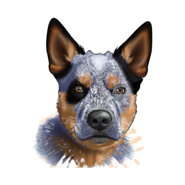 Cute Australian Cattle Dog Drawing by Play Zoo