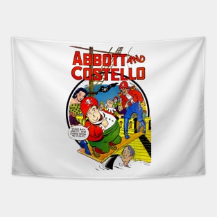 Abbott and Costello Vintage Comic Pirate Style Comedy Tee Tapestry