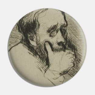 Portrait of Degas, His Hand Over his Mouth by Marcellin Gilbert Desboutin Pin