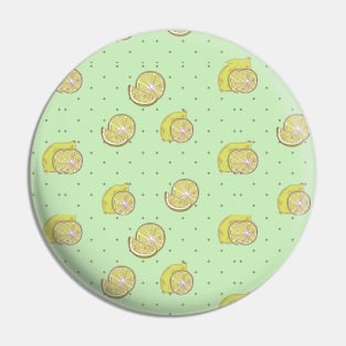 Lemon and Polka Dot Pattern Pin