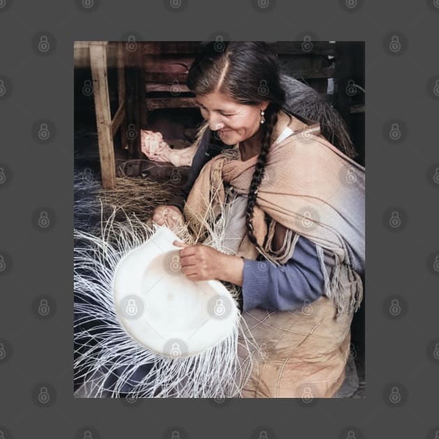 Colorized Vintage photo of Ecuador Weaver by In Memory of Jerry Frank