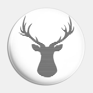 Deer - strips - black and white. Pin