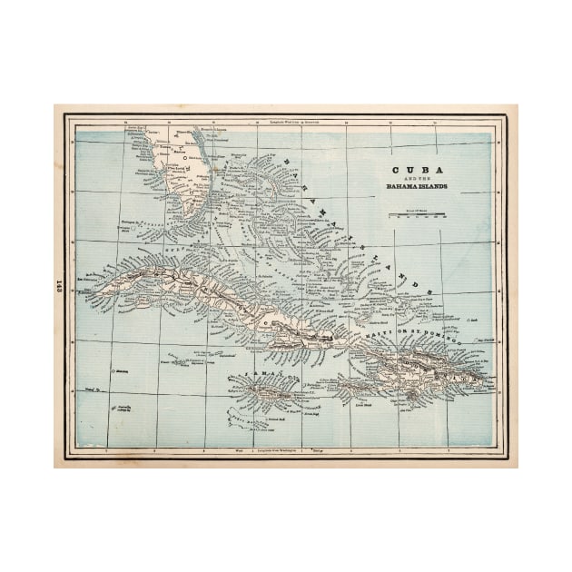 Vintage Map of The Caribbean (1893) by Bravuramedia