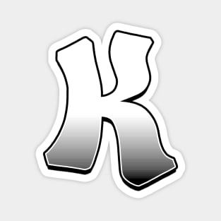 Letter K - White / Grey fade Magnet