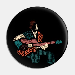 Abstract Guitarist Modern Style Pin