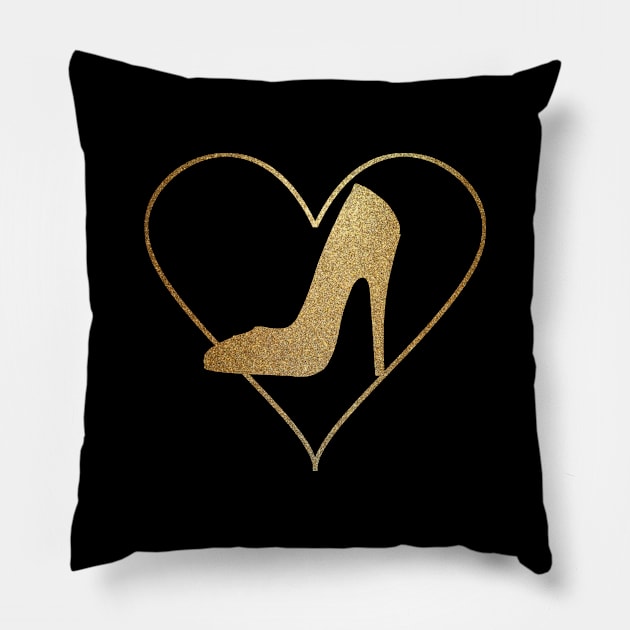 Golden High Heel Pillow by emyzingdesignz