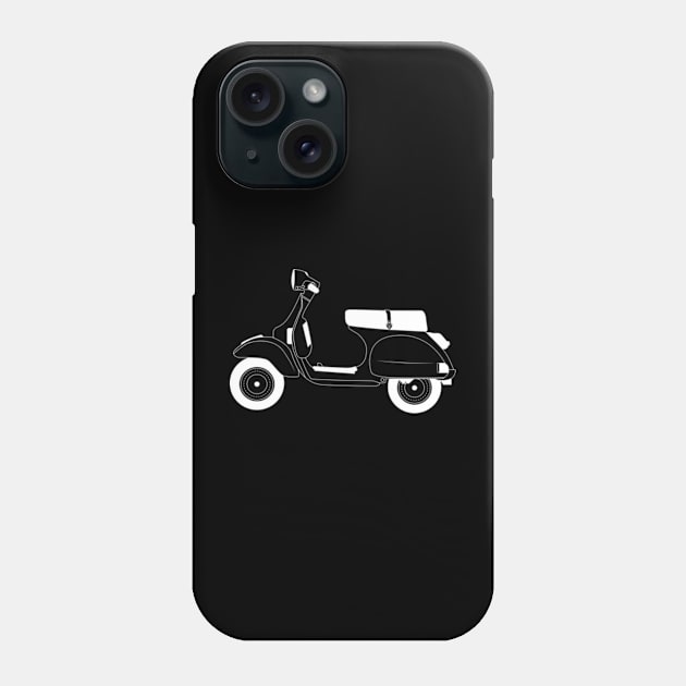 Vespa P125x White Outline Phone Case by kindacoolbutnotreally