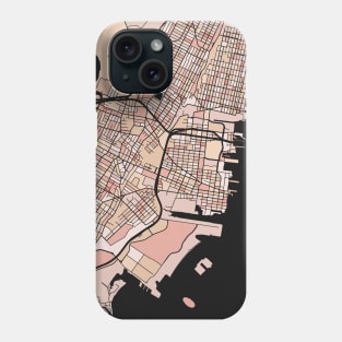 Jersey City Map Pattern in Soft Pink Pastels Phone Case