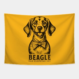 Beagle Ear Flopping Joy - Vintage Style Dog Art Tapestry
