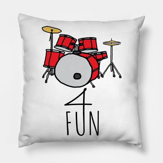 Drum For Fun Pillow by Donmoac