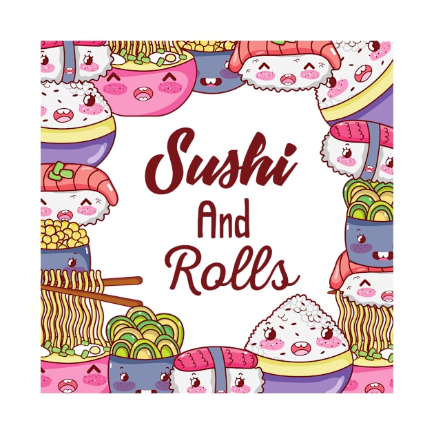 sushi and rolls by Nikoleart