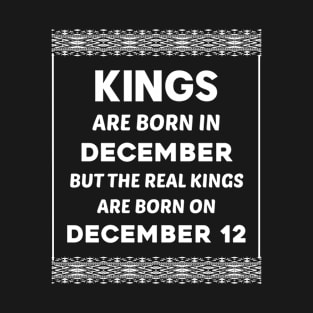 Birthday King White December 12 12th T-Shirt