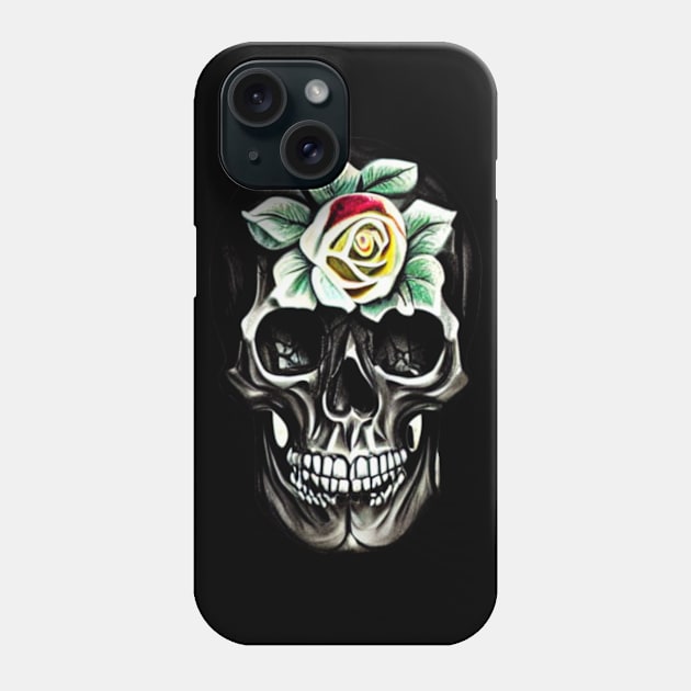 Skull And Roses Phone Case by divawaddle