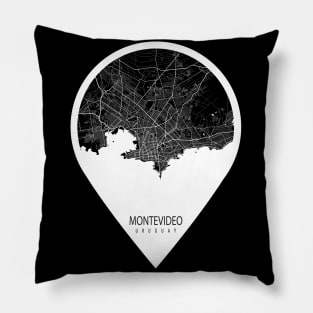 Montevideo, Uruguay City Map - Travel Pin Pillow