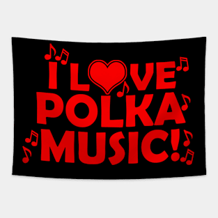 I Love Polka Music Tapestry