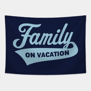 Family On Vacation (Family Holiday / Sky Blue) Tapestry