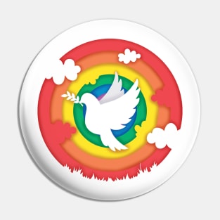 White dove of peace Pin