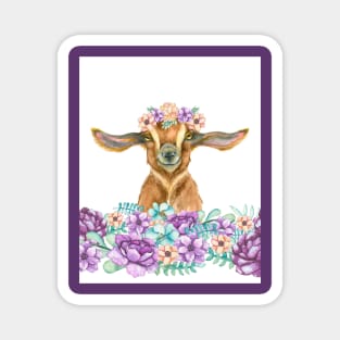 Goat in a flower garden Magnet