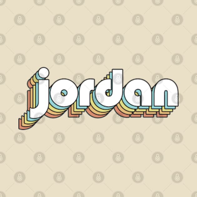 Jordan - Retro Rainbow Typography Faded Style by Paxnotods