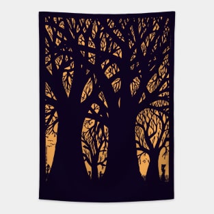 Returning home at sunset - African rural scene Tapestry