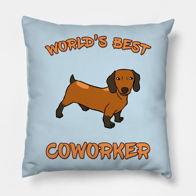 Dachshund World's Best Coworker WFH Pillow by DeesDeesigns