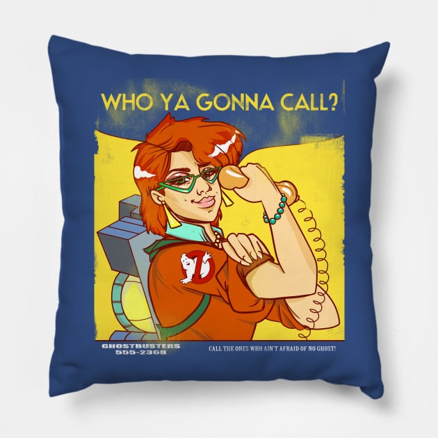 Who Ya Gonna Call? Pillow by Scribble Creatures