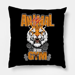 Animal in the Gym Pillow