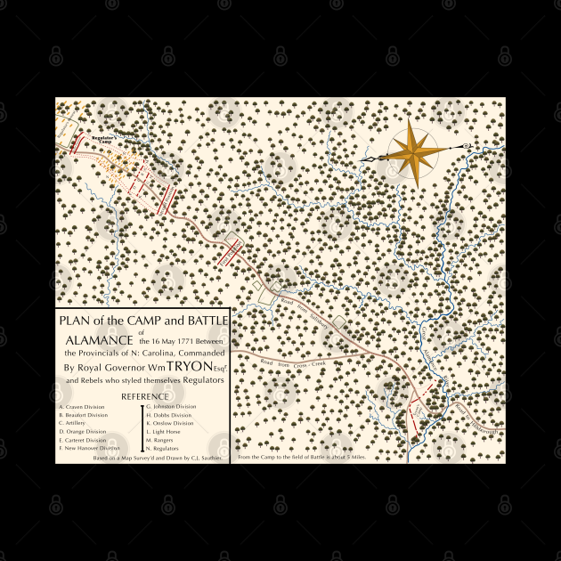 Battle of Alamance Map Regulators Tapestry TeePublic