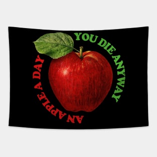 An Apple A Day You Die Anyway / Retro Nihilism Design Tapestry