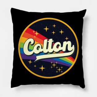 Colton // Rainbow In Space Vintage Style Pillow