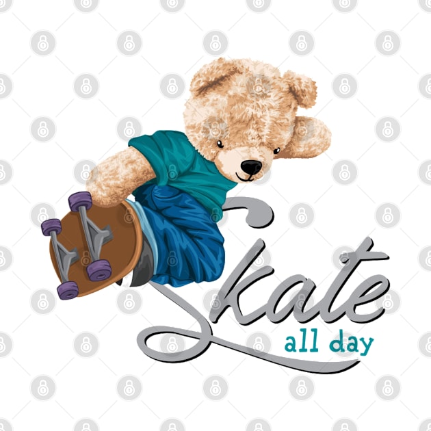 BEAR SKATE ALL DAY by Gouzka Creators 