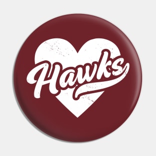 Vintage Hawks School Spirit // High School Football Mascot // Go Hawks Pin